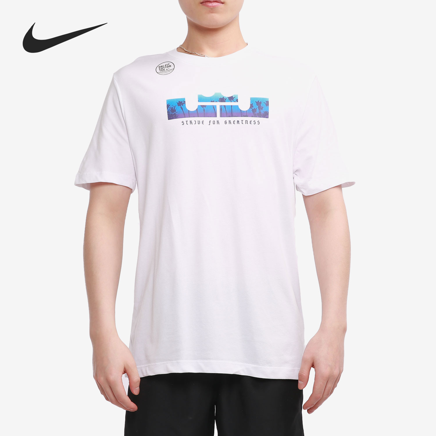 Nike/耐克正品2021新款詹姆斯篮球训练男子运动T恤 DB6179-100