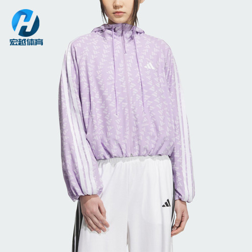 Adidas/阿迪达斯正品S WV JKT女士休闲短款花苞满印外套KB7761