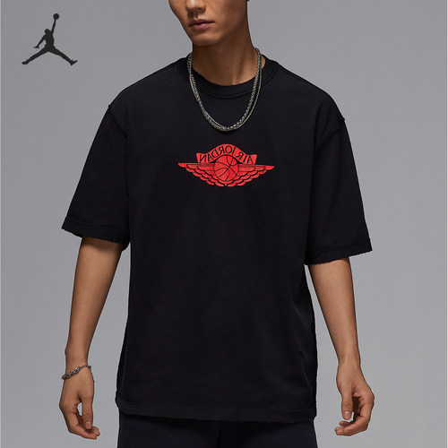 Nike/耐克正品JORDAN男士针织透气宽松经典休闲短袖IB3131-010
