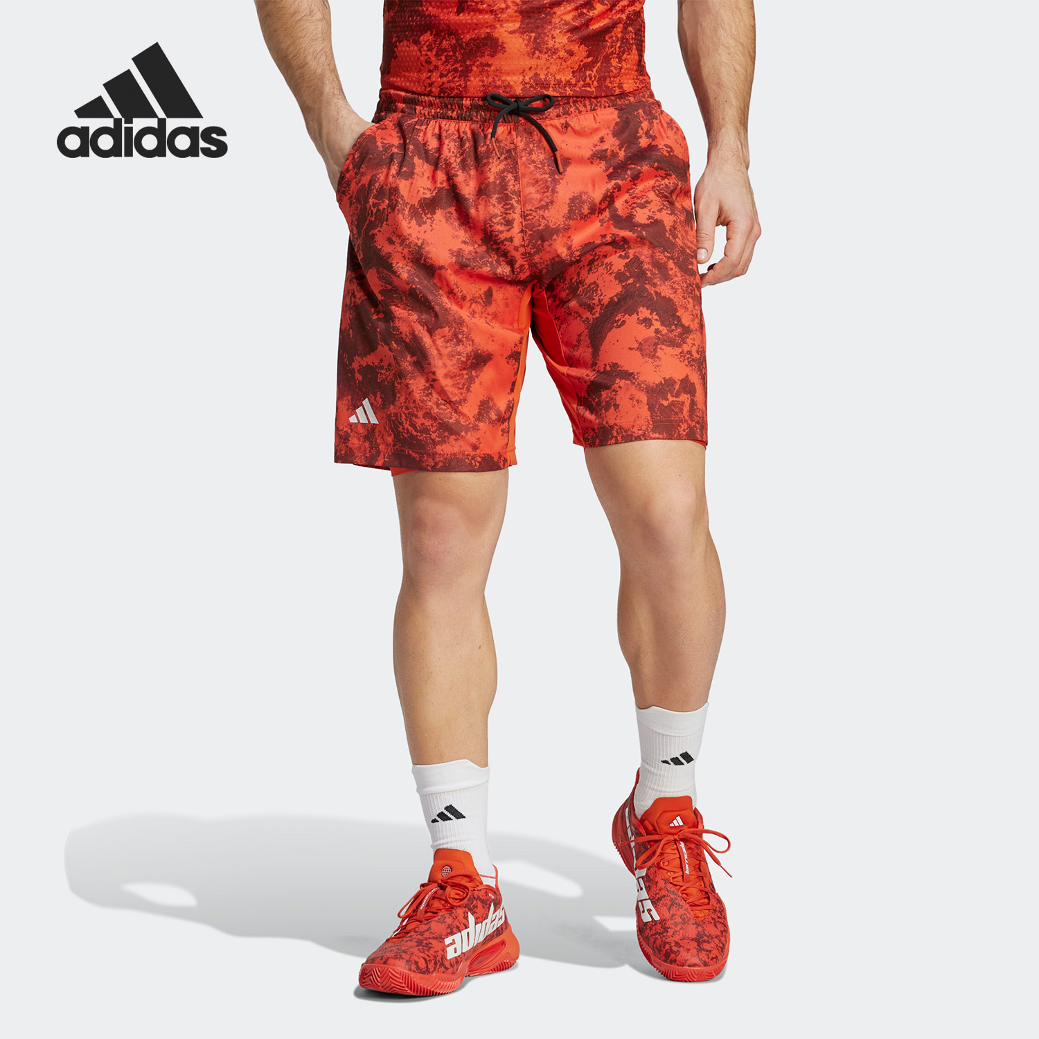 Adidas/阿迪达斯正品新款男子印花网球运动短裤HT7224
