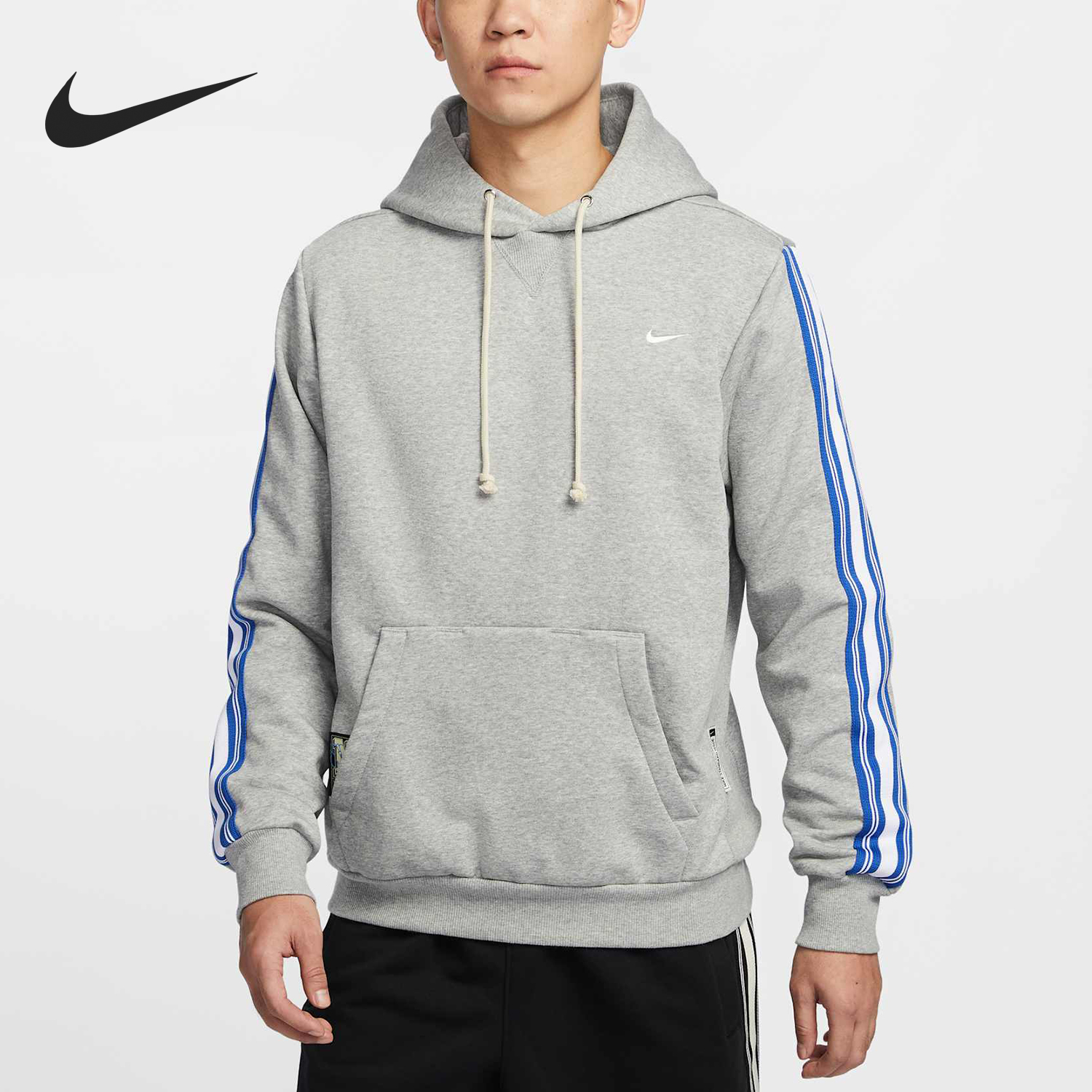 Nike/耐克正品新款男士加绒篮球套头针织连帽卫衣HJ3882-063