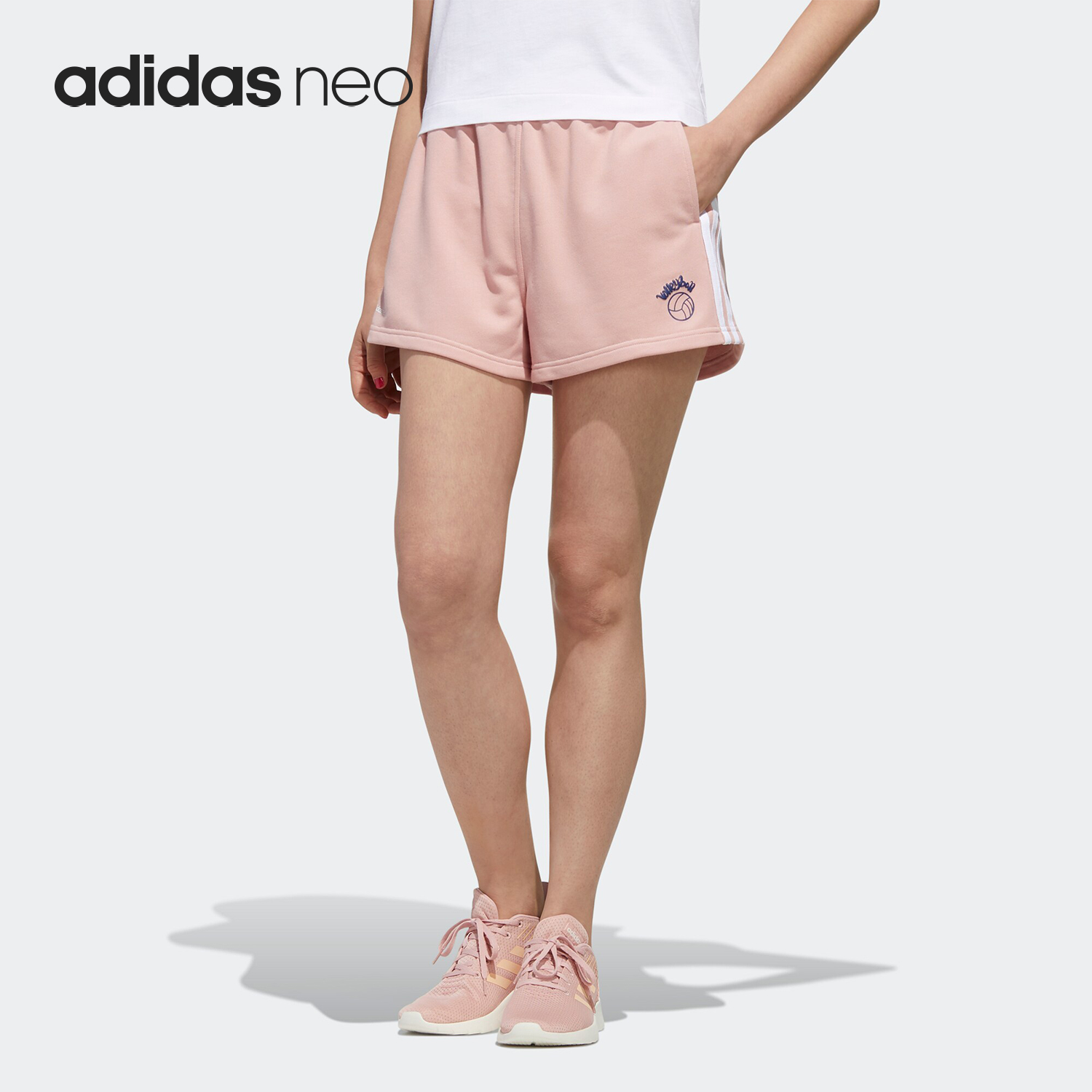 Adidas/阿迪达斯正品neo W PNDA SHORTS 女子运动休闲短裤 GK1555