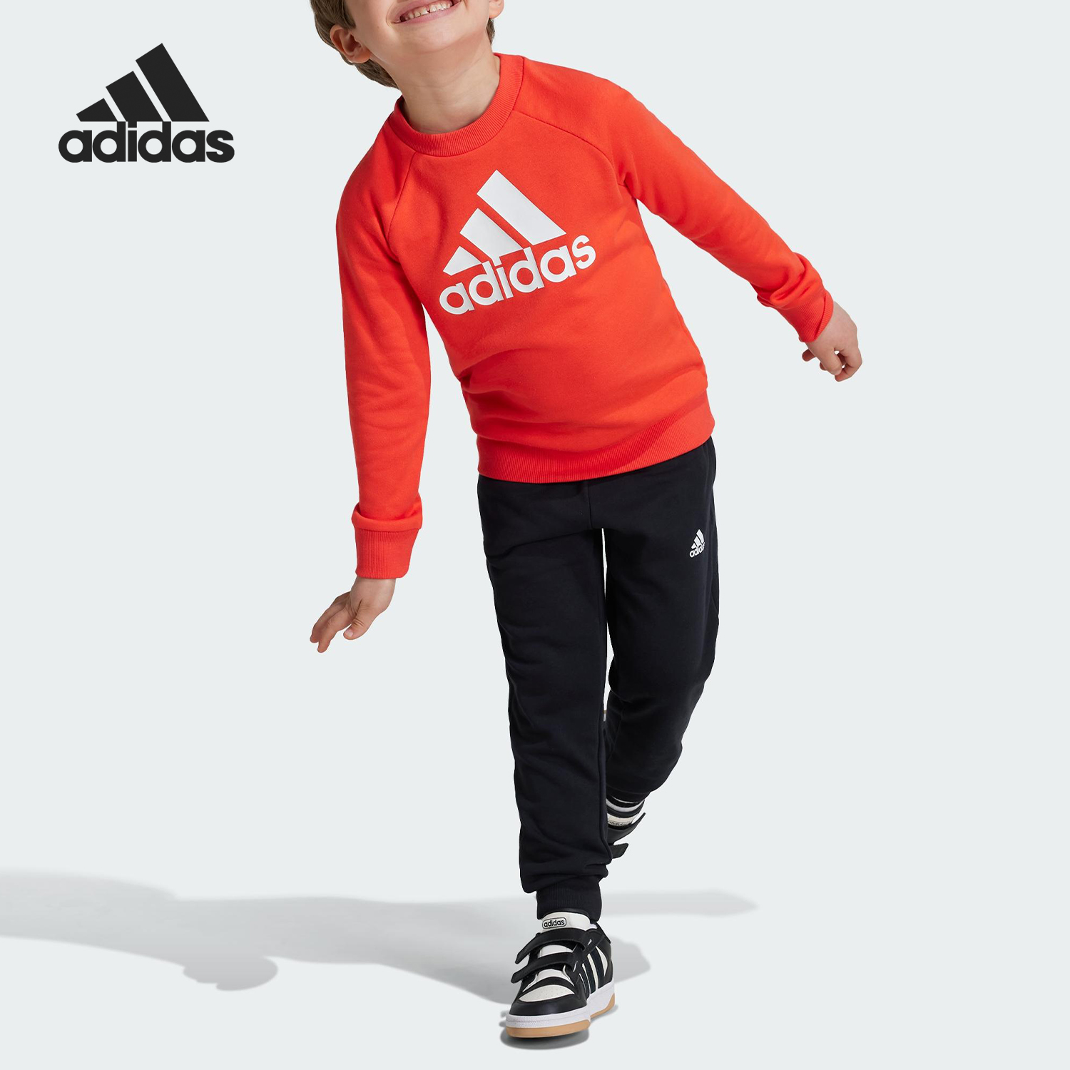 Adidas/阿迪达斯正品LK BOS JOG FT小童针织休闲运动套装IX7363