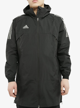 Adidas/阿迪达斯正品 2019男子足球高领长款夹克运动外套 DM1745