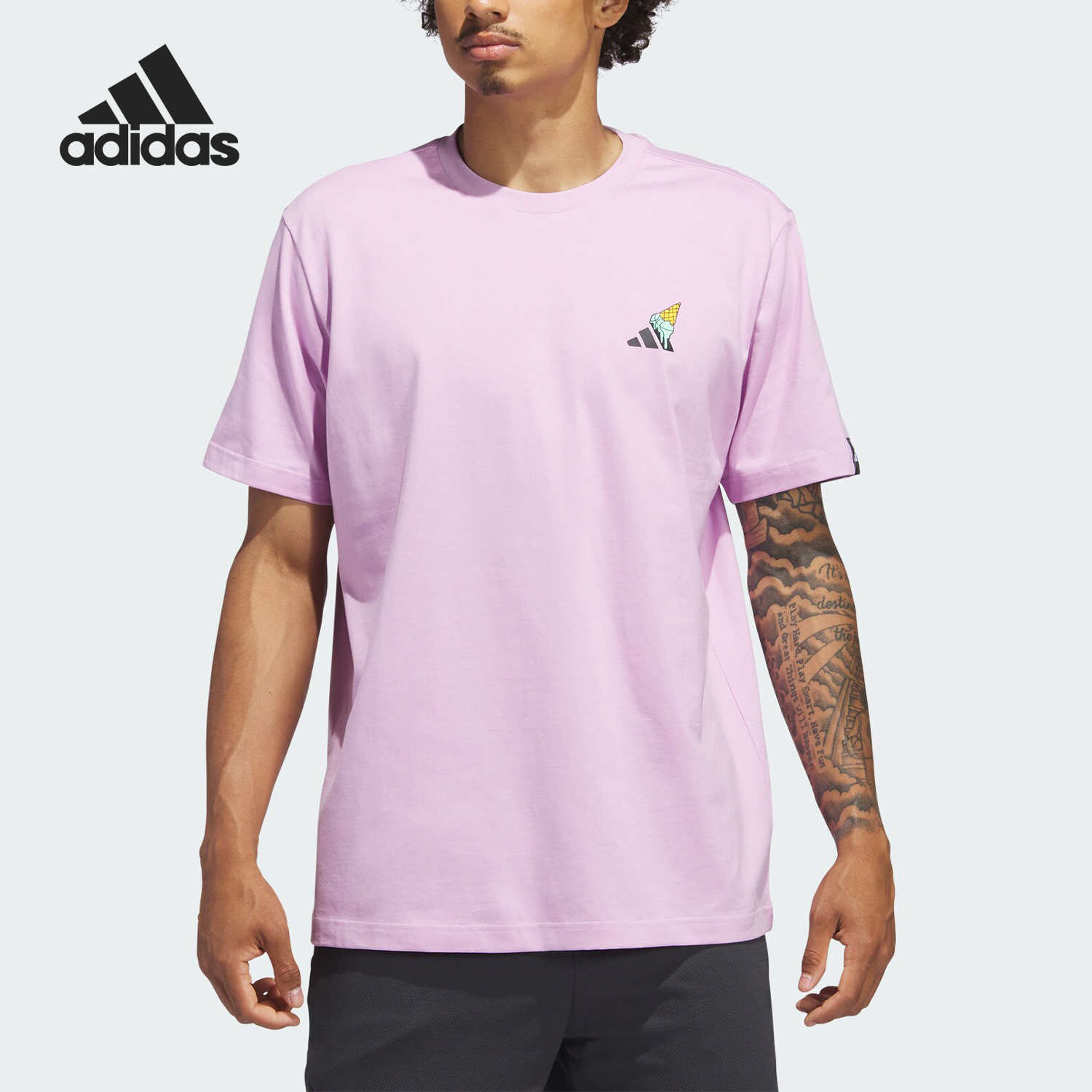 Adidas/阿迪达斯正品Ice Cream Hoops男士宽松休闲短袖IN7443