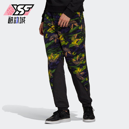 Adidas/阿迪达斯正品三叶草男士运动潮流休闲系带印花长裤GE0800
