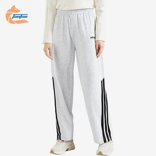 Adidas/阿迪达斯正品新款女士经典透气针织宽松阔腿长裤KA2590