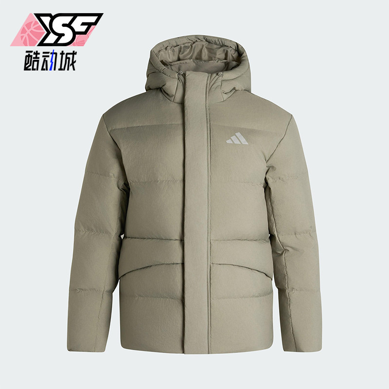 Adidas/阿迪达斯正品2025LINEAR男士运动保暖连帽羽绒服KR0937