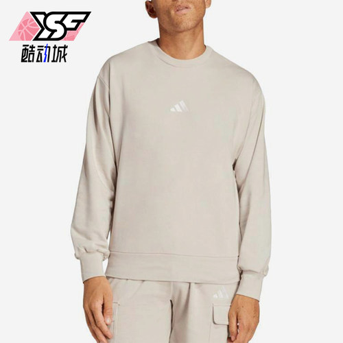 Adidas/阿迪达斯正品2025春新款男士休闲针织圆领运动卫衣IN6087