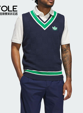 Adidas/阿迪达斯正品三叶草男士无袖高尔夫运动针织马甲JN9736