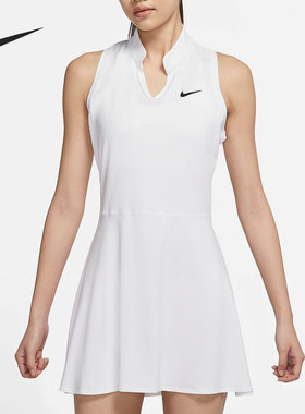 Nike/耐克正品DRI-FIT女子时尚网球运动透气连衣裙DD8731-100