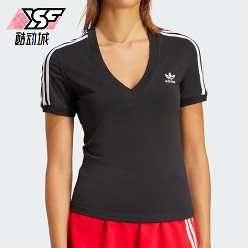阿迪达斯女士修身简约短袖T恤