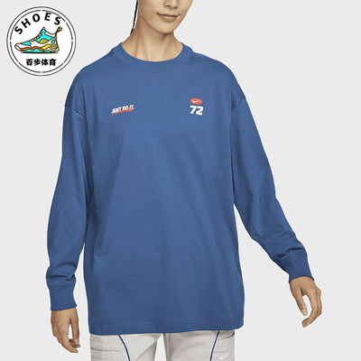 耐克女士印花圆领宽松长袖T恤