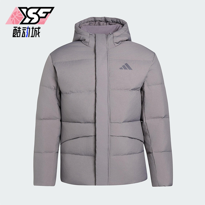Adidas/阿迪达斯正品LINEAR男士运动连帽保暖休闲羽绒服KR0936