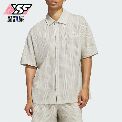 Adidas/阿迪达斯正品三叶草男女宽松透气经典翻领网眼衬衫JP0653