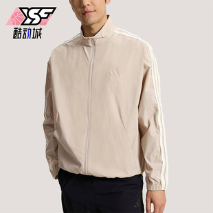 男士 Adidas 阿迪达斯正品 春季 梭织立领外套KR2521 运动休闲经典