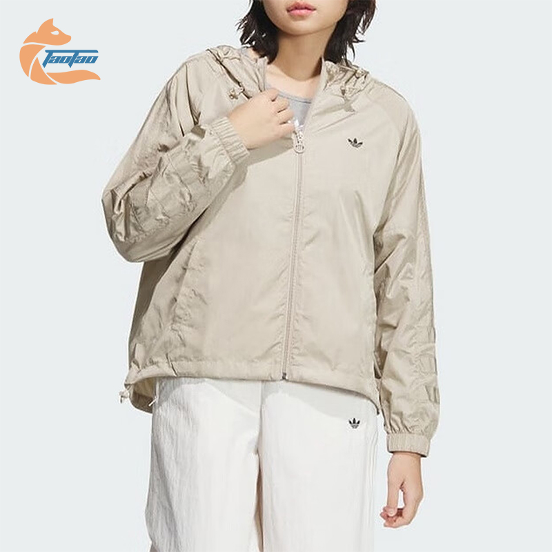 阿迪达斯女士透气拉链梭织外套