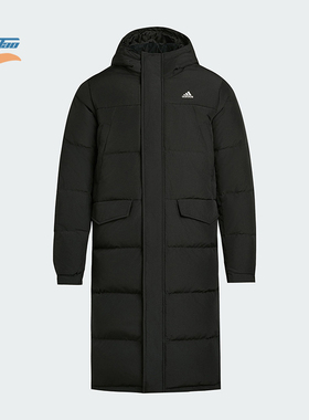 Adidas/阿迪达斯正品冬季男女连帽保暖长款运动休闲羽绒服KF6748