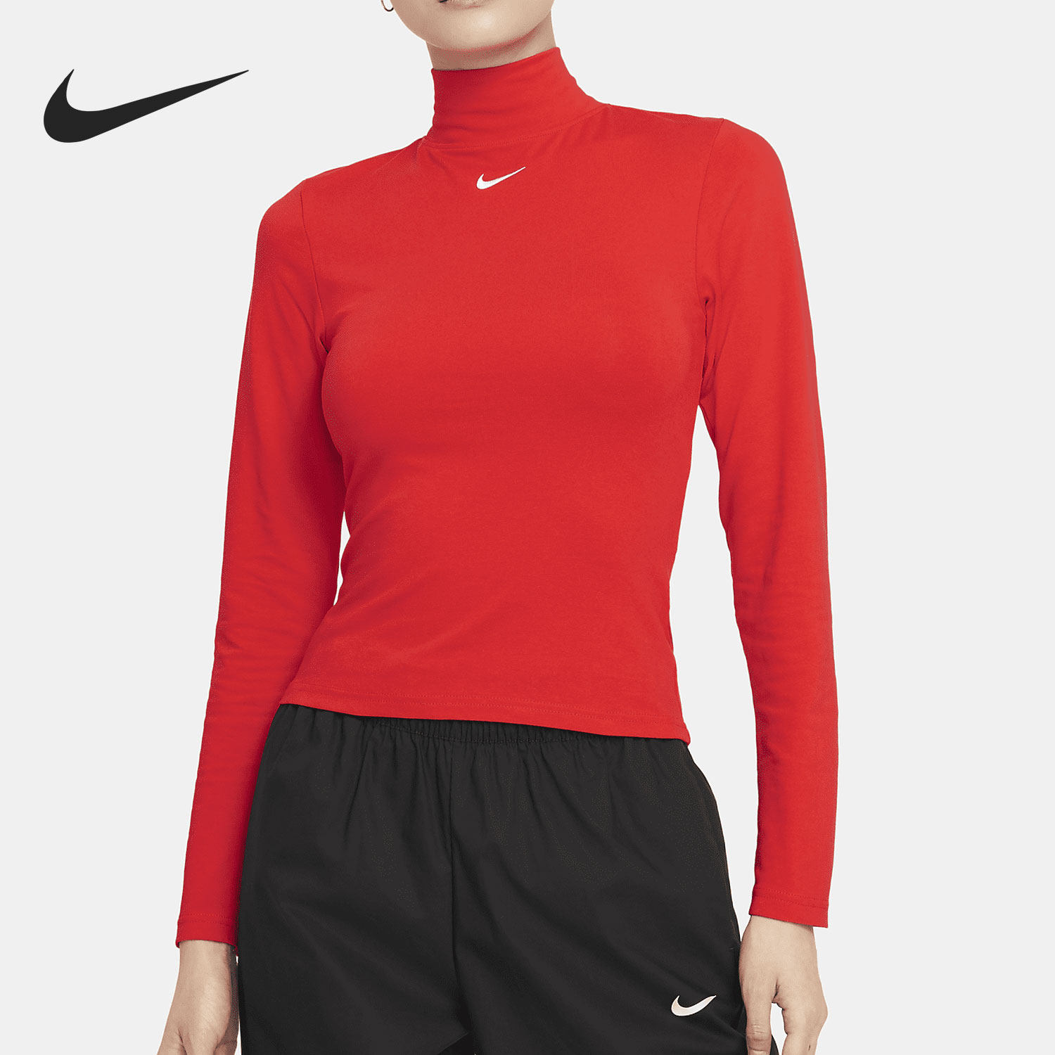 Nike/耐克正品女子高立领修身舒适运动长袖T恤 DD5883-673,运动服/休闲服装,运动T恤,淘宝优惠券,粉丝福利购,淘宝优惠卷