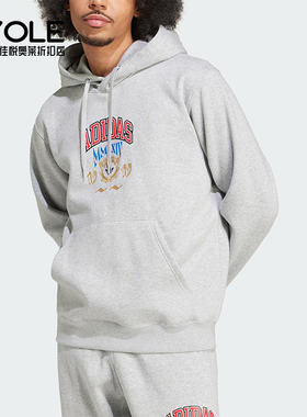 Adidas/阿迪达斯正品三叶草男士休闲针织宽松连帽日常卫衣IX6770