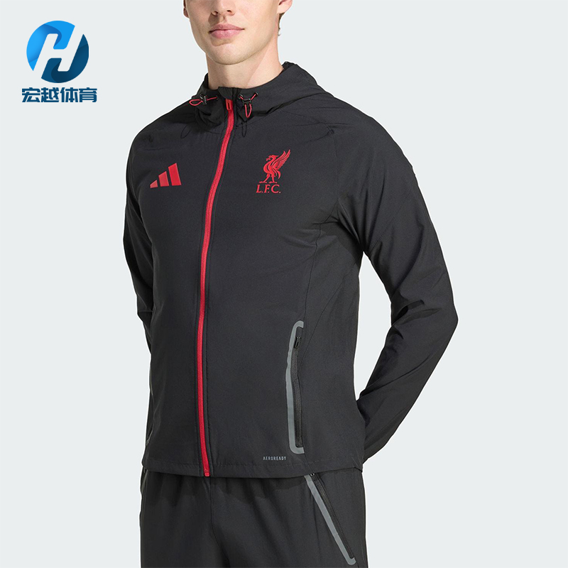 Adidas/阿迪达斯正品2025夏季款男士日常足球连帽运动外套JZ5556