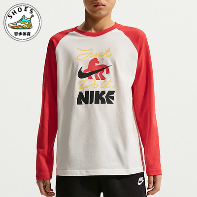 Nike/耐克正品Sportswear大童圆领日常休闲长袖插肩T恤IV4753-133