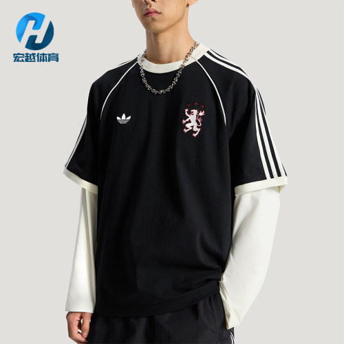 Adidas/阿迪达斯正品BLK T-SHIRT三条纹男士经典运动短袖KY2197