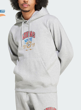 Adidas/阿迪达斯正品三叶草男士休闲针织宽松连帽日常卫衣IX6770