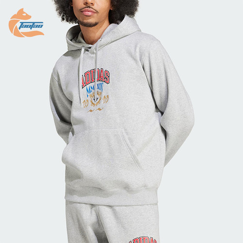 Adidas/阿迪达斯正品三叶草男士休闲针织宽松连帽日常卫衣IX6770