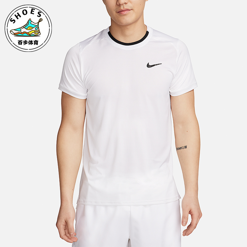 Nike/耐克正品2025男士耐穿运动透气圆领套头网球短袖FD5321-102
