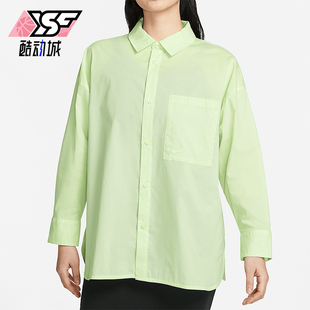 Nike/耐克正品2025夏季款女士简约刺绣经典休闲衬衫HJ0716-701
