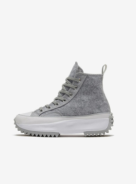 Converse匡威 Runstar厚底增高冬季加绒保暖黑色休闲鞋 169437C