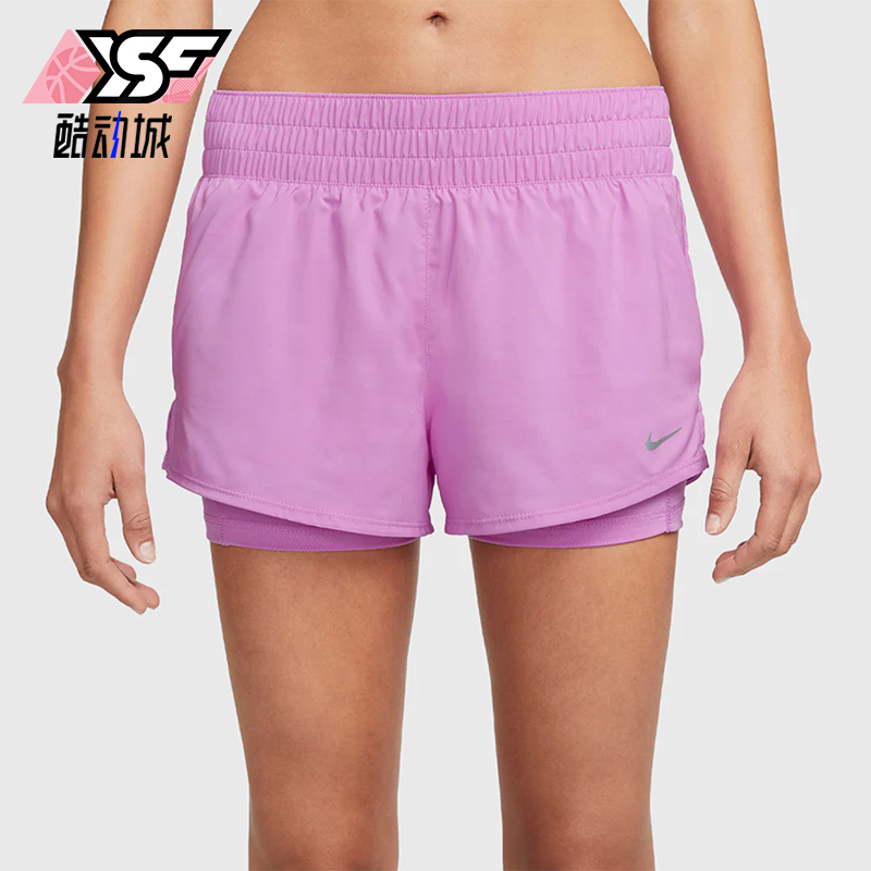 Nike/耐克正品2025女士印花松紧腰透气二合一运动短裤DX6013-532