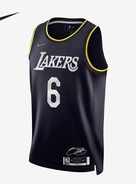 Nike/耐克正品湖人队詹姆斯Dri-FIT男子篮球球衣DH8060-010
