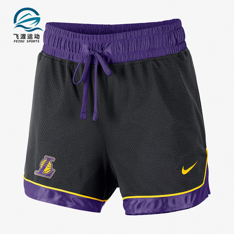 Nike/耐克正品NBA新款女黑紫色球类运动篮球短裤AV0211-010