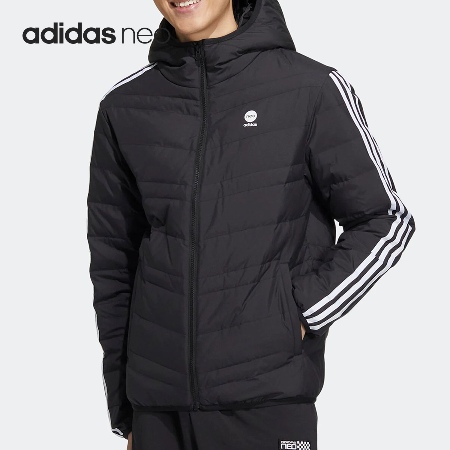 Adidas/阿迪达斯正品U ESNT JKT DW6男女连帽羽绒服HN4793