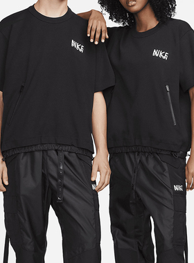 Nike/耐克正品x Sacai联名款男女潮流抽绳运动短袖DQ9056-010