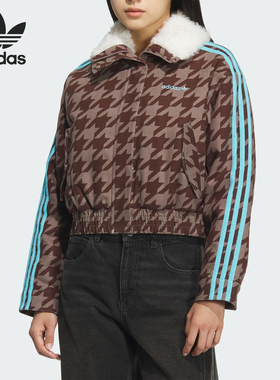 Adidas/阿迪达斯正品三叶草女士休闲翻领耐穿保暖短款棉服KA9732