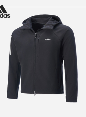 Adidas/阿迪达斯正品26夏休闲男士连帽梭织夹克舒适外套JE3555