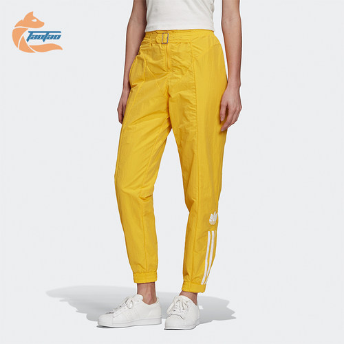 Adidas/阿迪达斯正品三叶草女士经典时尚高腰印花运动长裤GF0266