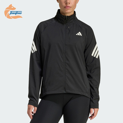 Adidas/阿迪达斯正品春秋女士运动立领透湿排汗跑步夹克JZ5145