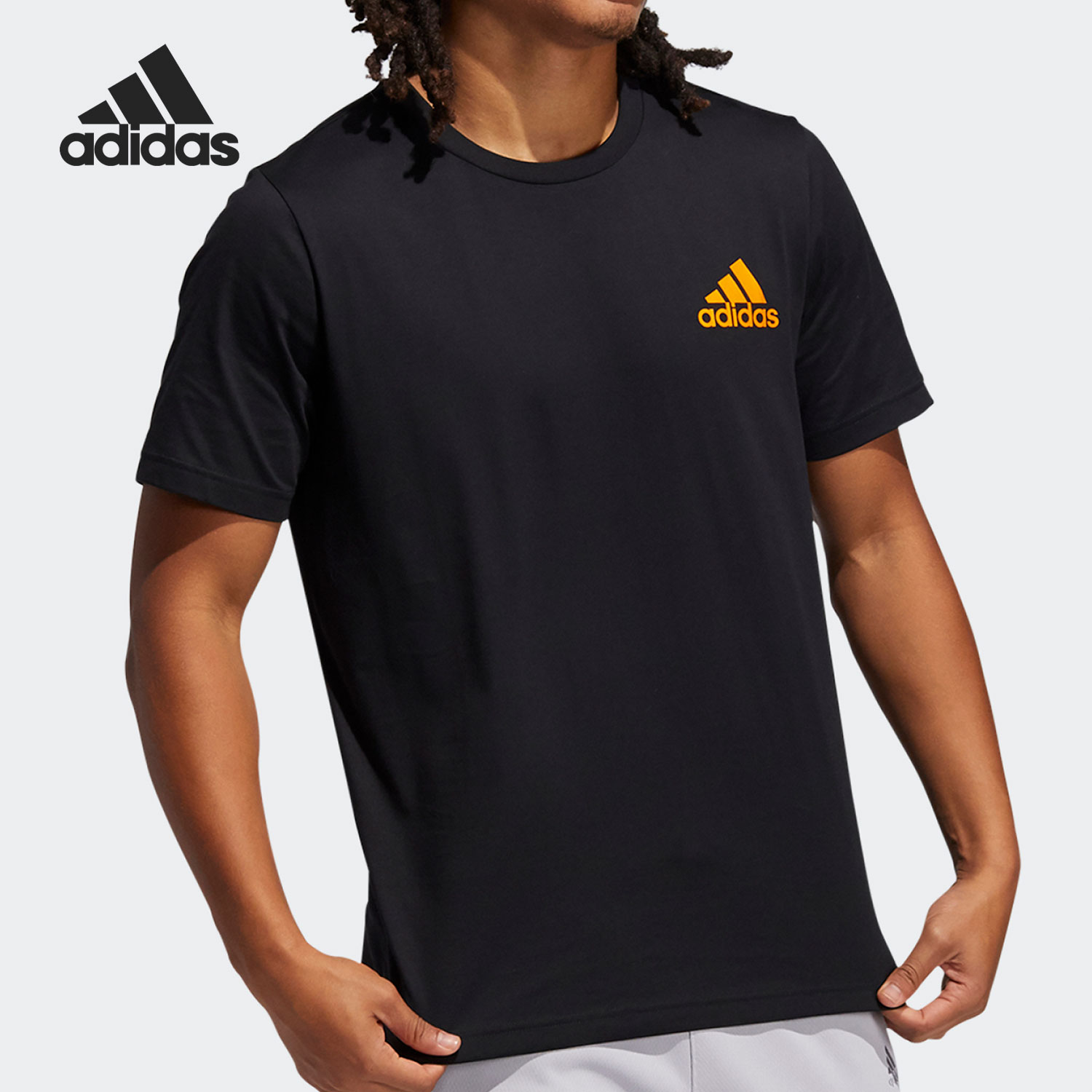 adidas/阿迪达斯正品夏季新款男子牛角logo休闲短袖t恤gq8381