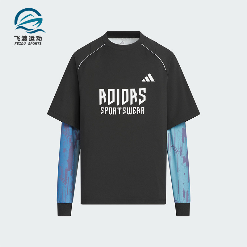 Adidas/阿迪达斯正品JK BTS 2IN1 TEE儿童套头宽松拼接长袖KC2548