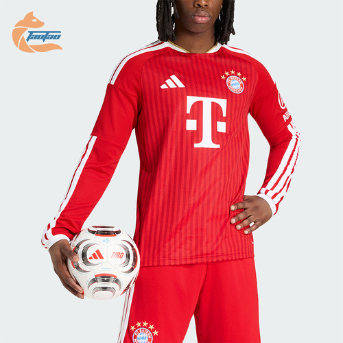 Adidas/阿迪达斯正品FC BAYERN男士足球经典运动长袖球衣JZ3102