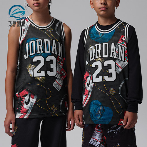 Nike/耐克正品Jordan 23大童时尚印花篮球无袖T恤FV3168-019