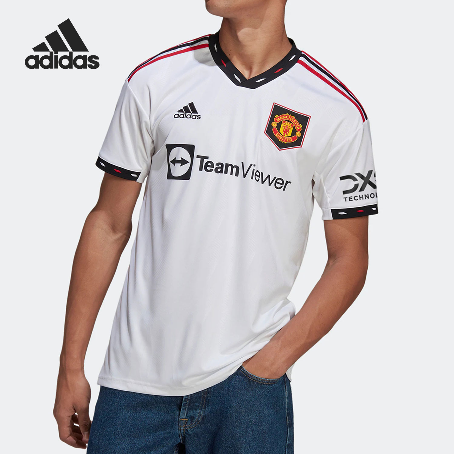 Adidas/阿迪达斯正品MUFC A JSY男子足球短袖球衣 H13880