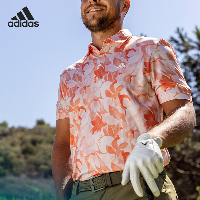 Adidas/阿迪达斯正品Floral Polo 高尔夫男子运动短袖HY5372
