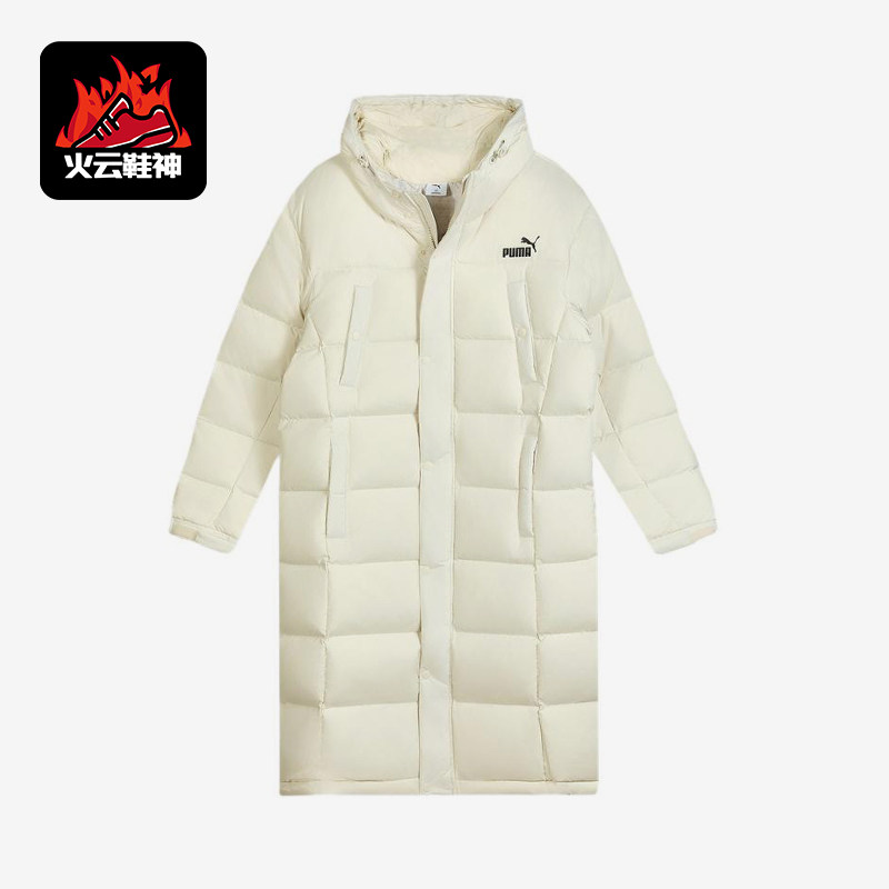 Puma/彪马正品男保暖连帽长款防水拉链鸭绒经典羽绒服693528-87