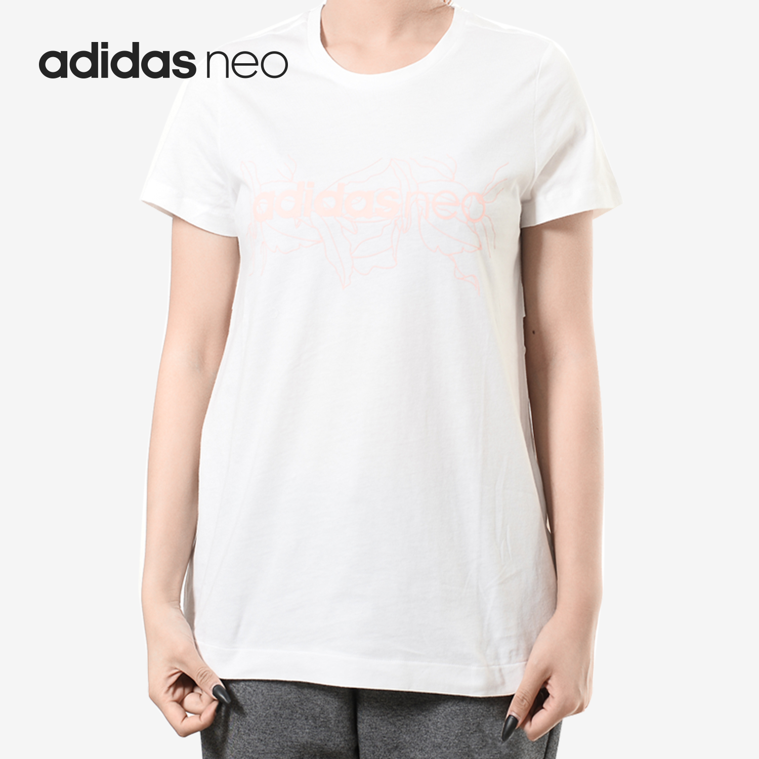 Adidas/阿迪达斯正品NEO女子运动休闲时尚上衣短袖T恤CZ1696