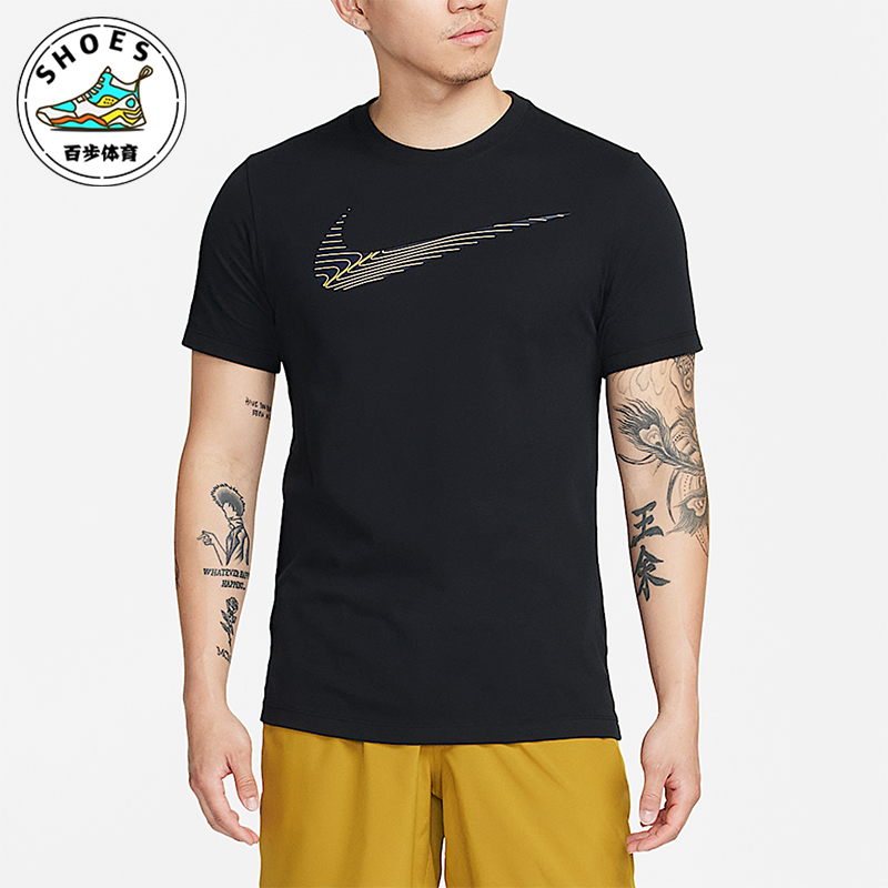 Nike/耐克正品2025男士耐穿圆领套头透气运动健身短袖FJ2465-010